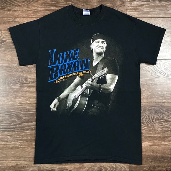 Gildan Luke Bryan Country Music Star Dirt Road Diaries Tour 2013 Concert T-Shirt - Picture 1 of 6